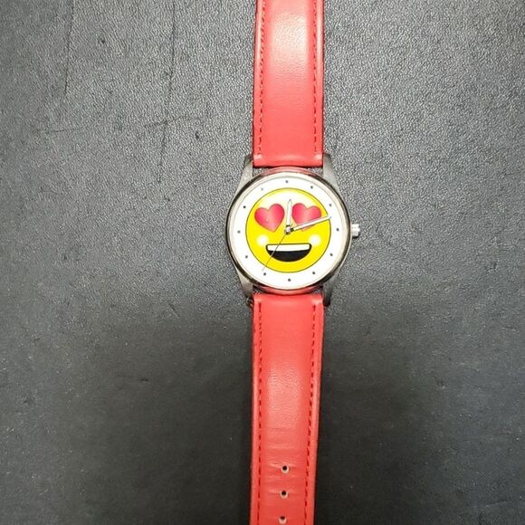 Red and yellow happy face emoji watch main image 12
